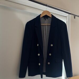 Topshop Navy Blazer with Metallic Buttons